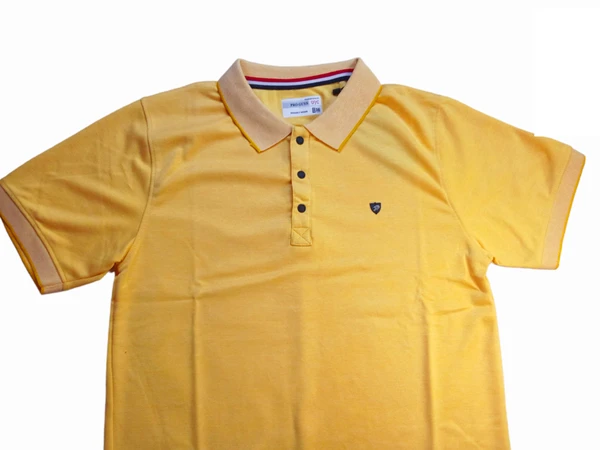 PRO GUYS Brand  Pro Guys Style CN Man's T- Shirt With Collar & Dry Feet - Yellow Orange, XL, T Shirt