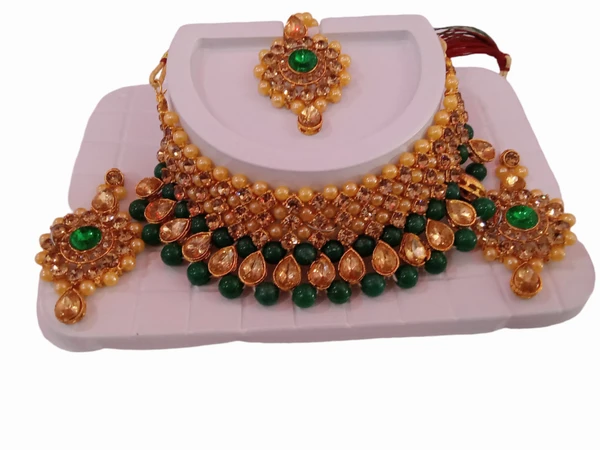 Jewellery Set Kundan Work Plated Gold Artificial 