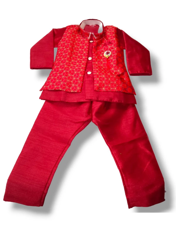 Skb Wedding Shuit Solid Red For Kids Boy Stylish And Trendy Look 