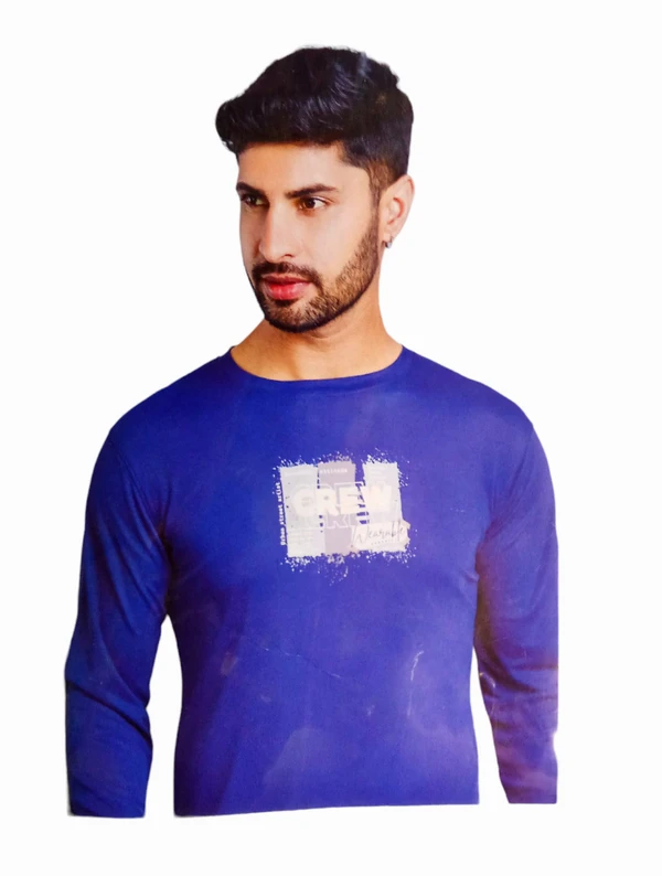Skb New Stylish Solid Blue T Shirt For Men's & Boys 