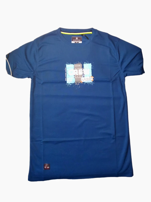 Skb New Stylish Solid Blue T Shirt For Men's & Boys 