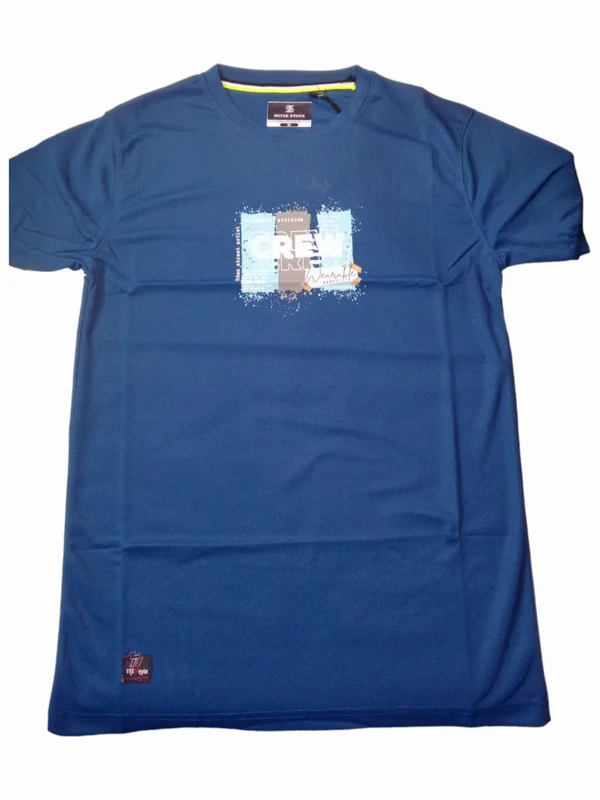 Skb New Stylish Solid Blue T Shirt For Men's & Boys 