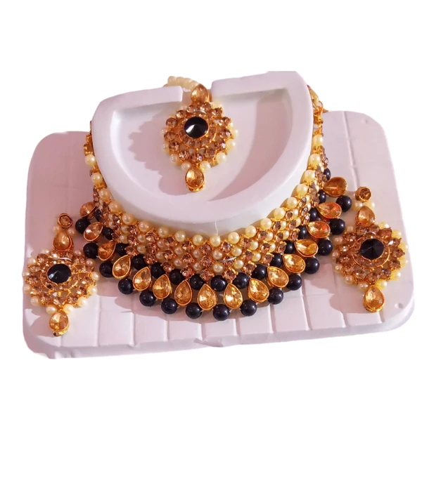 Skb Kundan Necklace Red Colour For Girls & Women