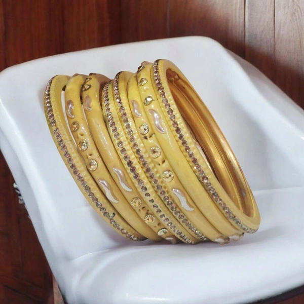 Skb Market New fancy handmade yello lah/laithi bangle set | festival special laithi/lah - 2.4