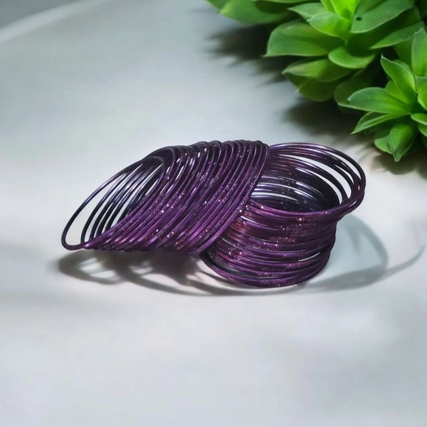 Skb Market New fancy Non-Precious Metal Base Metal with Velvet worked Glossy Finished Bangle Set For Women and Girls - . 2.8