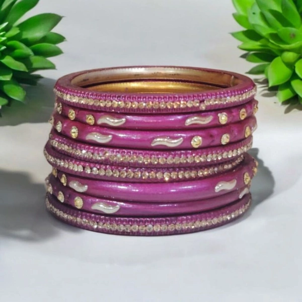 Skb Market New fancy handmade purple lah/laithi bangle set | festival special laithi/lah - 2.4