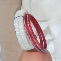 Skb Market Latest trending sankha Pola with red and white bangles set - 2.6