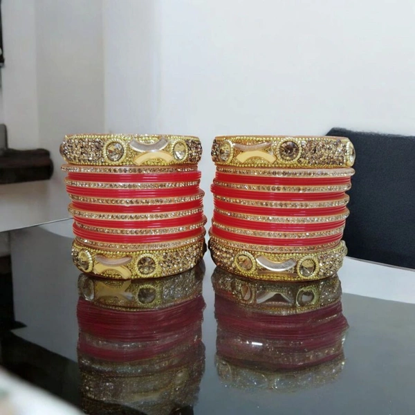 Skb Market Red Plastic Bangles for Women and Girls, Lightweight and Strong, Easy to Wear Every Day or on Special Occasions Like Parties, Weddings, Festivals, with Traditional or Casual Outfits - 2.4