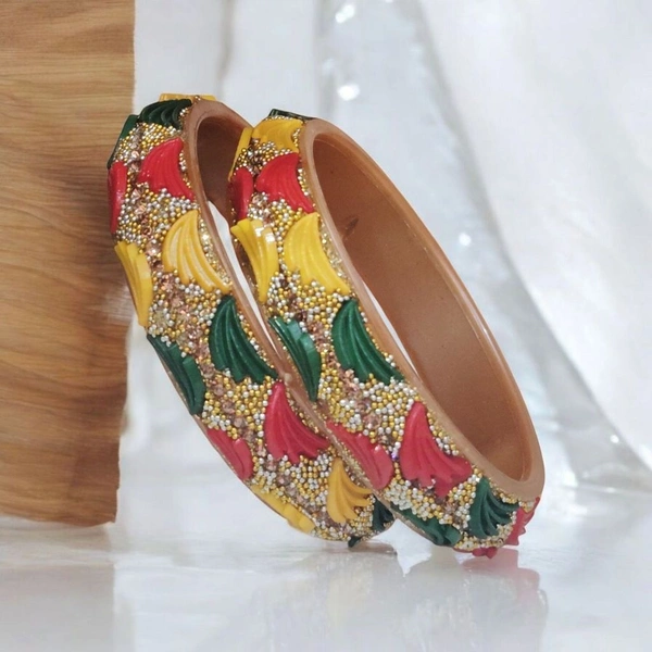Skb Market Multicolor Kangan Set | Elegant & Traditional Bangles for Women | Stylish, Lightweight & Comfortable | Perfect for Weddings, Festivals & Everyday Wear - 2.4