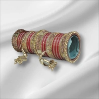 Skb Market New beautiful fancy red and golden bangle and chuda setfor women and girls | party wear bridal chuda set - 2.8
