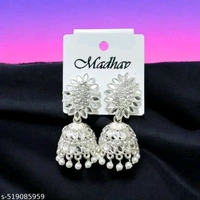Skb New beautiful white jhumka for women and girls | party wear jhumka