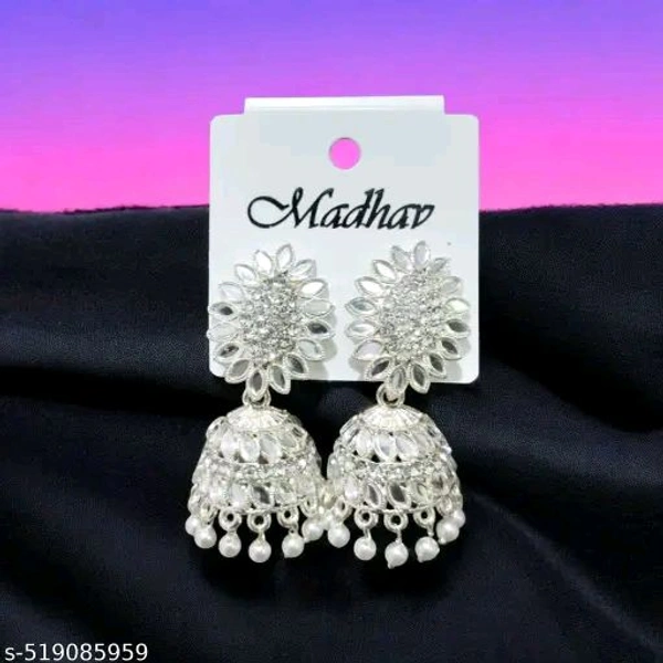 Skb New beautiful white jhumka for women and girls | party wear jhumka
