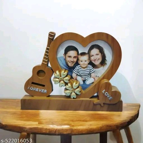 Skb Market Wooden finish attractive heart shape photo frame for gifting and wedding