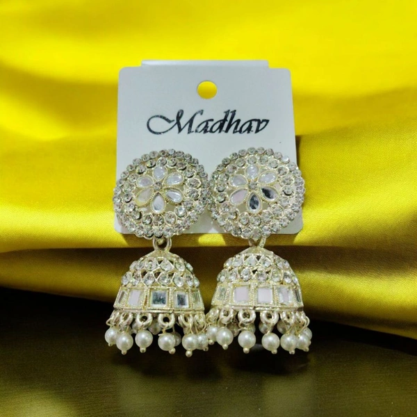 Skb  New beautiful white jhumka for women and girls | party wear jhumka 