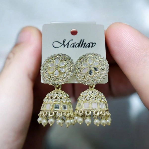 Skb  New beautiful white jhumka for women and girls | party wear jhumka 