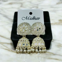 Skb  New beautiful white jhumka for women and girls | party wear jhumka 