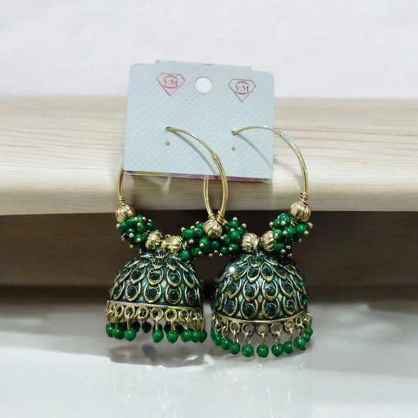 Skb Market New beautiful green jhumka for women and girls | party wear jhumka
