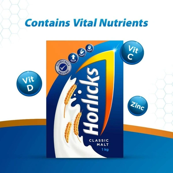 Horlicks Protein + HorlicksHorlicks Classic Malt 1 kg - Blue, Packed