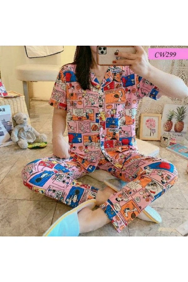 Imported **IMPORTEDNEW ARRIVALCARTON PRINT SHIRT STYLE NIGHT SUIT* - L. :  32 to 36 Xl : 34 38