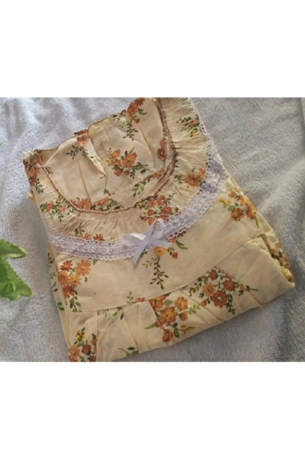 Boutique Design 💐Lucknow Soft Cotton Fabric Nighties - 💐Free size  - Chest size - 46 Length - 49