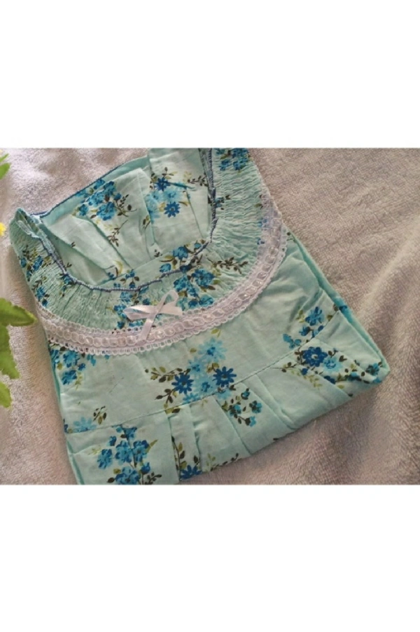Boutique Design 💐Lucknow Soft Cotton Fabric Nighties - 💐Free size  - Chest size - 46 Length - 49