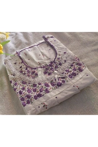 Boutique Design 💐Lucknow Soft Cotton Fabric Nighties - 💐Free size  - Chest size - 46 Length - 49