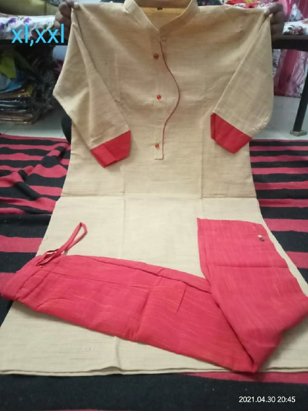 Designer Dresses KADHI COTTON PRIMUM KURTHI PANT   SETS - As Shown on the Picture
