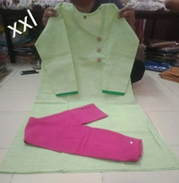 Designer Dresses KADHI COTTON PRIMUM KURTHI PANT   SETS - As Shown on the Picture