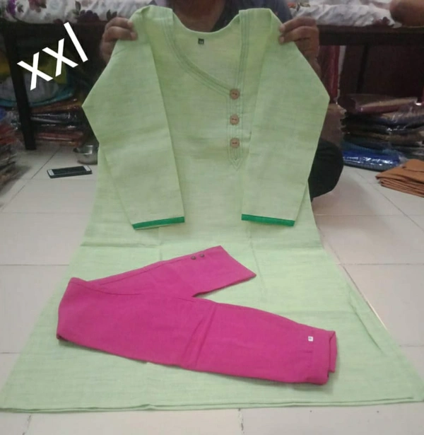 Designer Dresses KADHI COTTON PRIMUM KURTHI PANT   SETS - As Shown on the Picture
