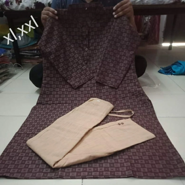 Designer Dresses KADHI COTTON PRIMUM KURTHI PANT   SETS - As Shown on the Picture