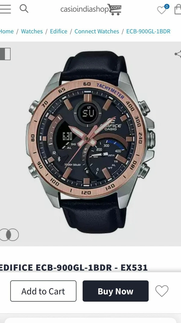 Edifice Casio Solar power Technology For Men
