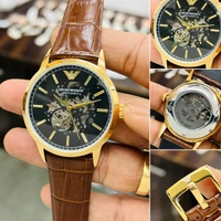 Emporio Armani Mechanico Skeleton Dial With Back Open Automatic Machinery For Men