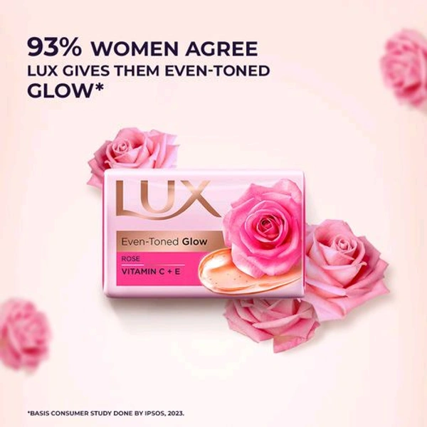Lux Advanced Rose Soap 100₹ - 4 Units ×75g.+1unit × 75g., Radiant Glow