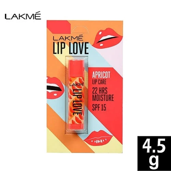 Lakme Lip Love Chapstick Apricot Lip Balm Lakme Lip Love Chapstick Apricot SPF 15, 4.5g ,Tinted Lip Balm for 22 hour moisturised lips