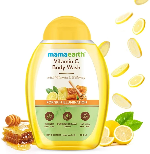 Mamaearth Vitamin C Body Wash with Vitamin C & Honey, Body Wash  Mamaearth Vitamin C Body Wash with Vitamin C & Honey, Shower Gel for Skin Illumination - 300ml