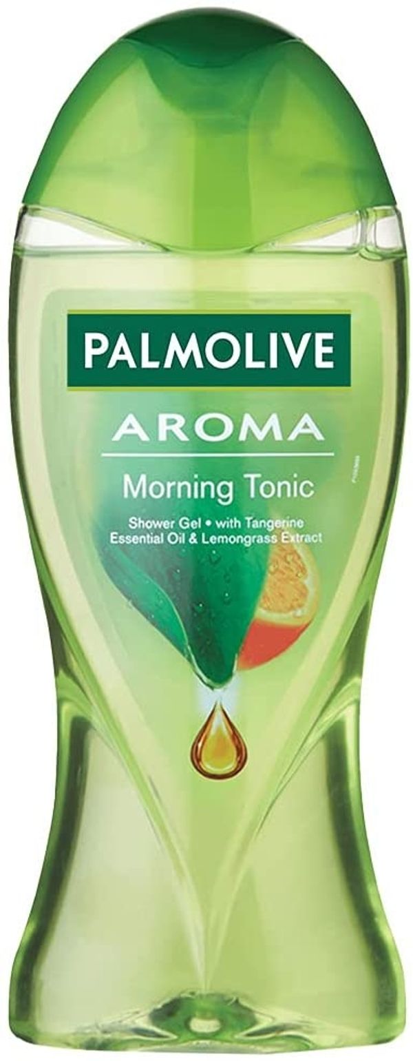 Palmolive Aroma Morning Tonic Body Wash, Gel Based Shower Gel with 100% Natural Citrus Essential Oil & Lemongrass Extracts - pH Balanced, No Parabens, No Silicones, 250ml Bottle