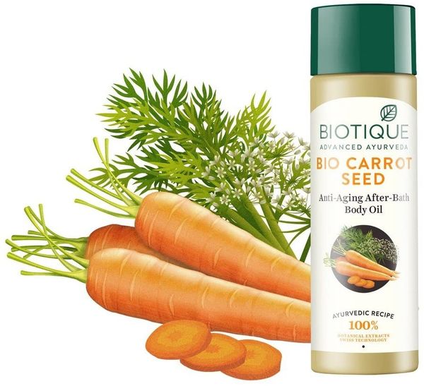 Biotique Bio Carrot Seed Anti Aging After Bath Body Oil, 120ml