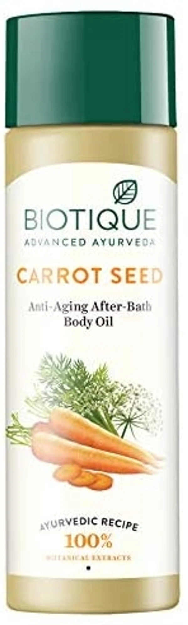 Biotique Bio Carrot Seed Anti Aging After Bath Body Oil, 120ml