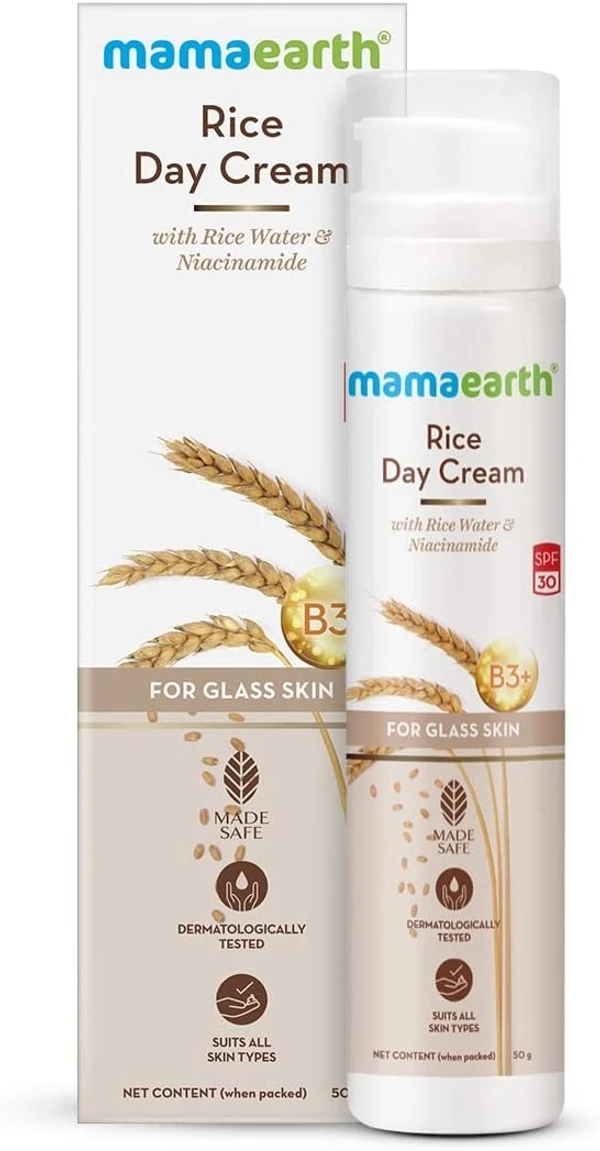 Mamaearth Rice Day Cream for daily use , With Rice Water & Niacinamide for Glass Skin - 50 g
