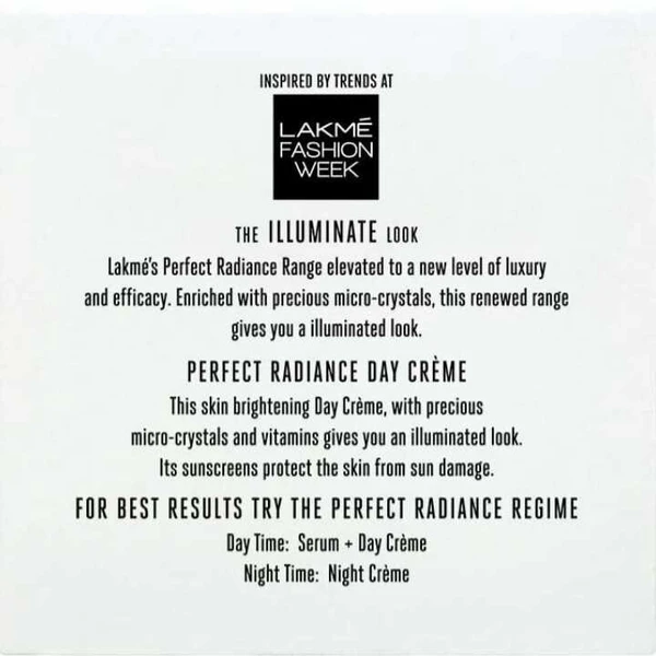 Lakme Absolute Perfect Radiance Skin Brightening Day Crème (Cream) With Sunscreen, 50 g