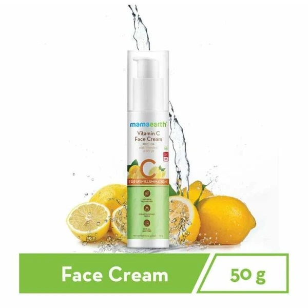 Mamaearth Vitamin C Face Day Cream Mamaearth Vitamin C Face Cream with Vitamin C & SPF 20 for Skin Illumination – 50g
