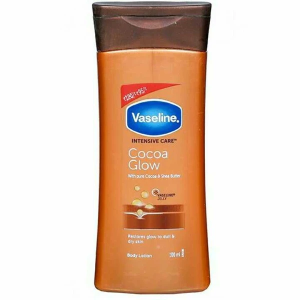 Vaseline Intensive Care 24 hr nourishing Cocoa Glow Body Lotion with Cocoa Body Lotion Vaseline Intensive Care 24 hr nourishing Cocoa Glow Body Lotion with Cocoa And Shea Butter, Restores Glow for all skin type 100ml