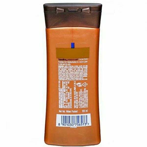 Vaseline Intensive Care 24 hr nourishing Cocoa Glow Body Lotion with Cocoa Body Lotion Vaseline Intensive Care 24 hr nourishing Cocoa Glow Body Lotion with Cocoa And Shea Butter, Restores Glow for all skin type 100ml