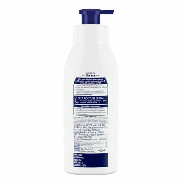 NIVEA Body Lotion, Aloe Hydration, with Aloe Vera, for Men & Women, 400 ml