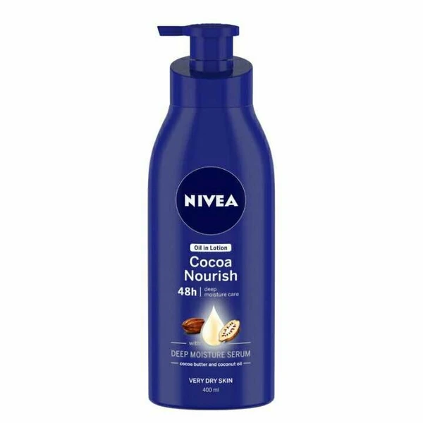NIVEA Body Lotion for Very Dry Skin, Cocoa Nourish, with Coconut Oil & Cocoa Butter, For Men & Women, 400 ml