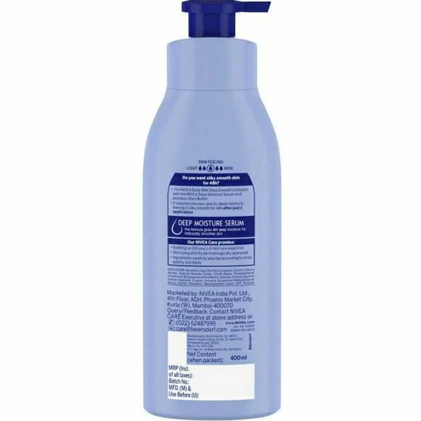 NIVEA Body Lotion for Dry Skin, Shea Smooth, with Shea Butter, For Men & Women, 400 ml