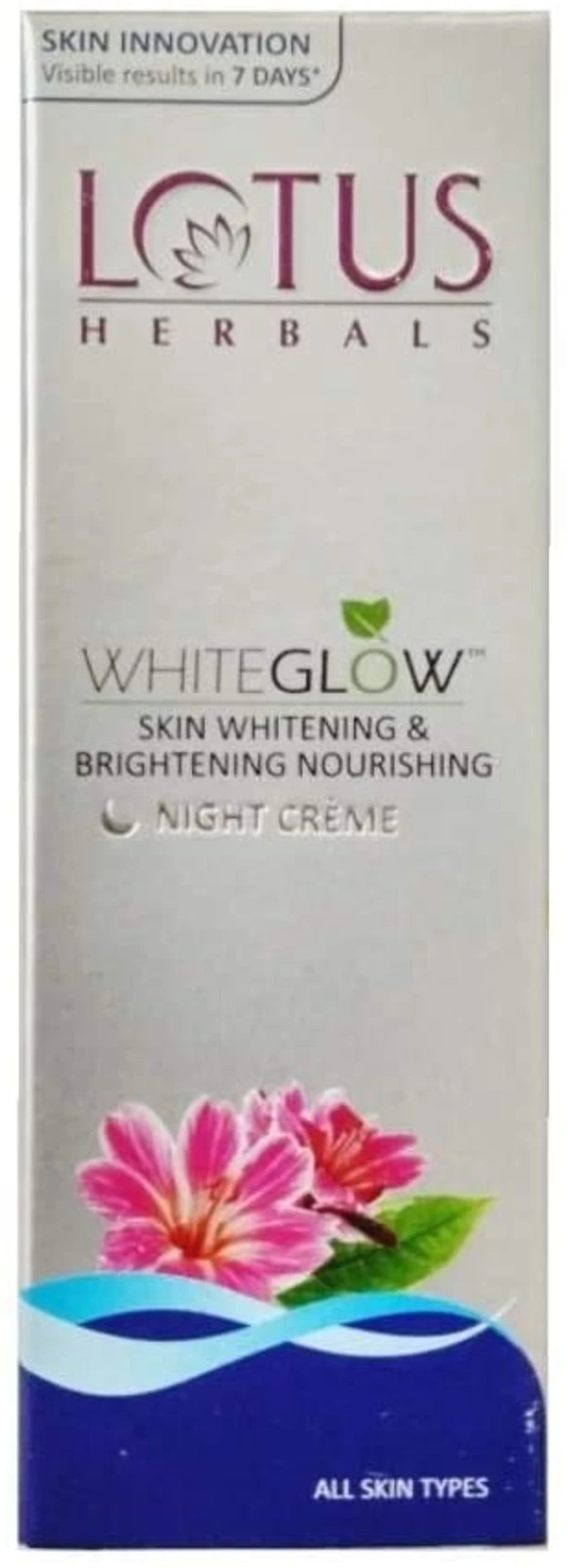 Lotus Herbals White Glow Skin Whitening and Brightening Nourishing Night Crème !20gm
