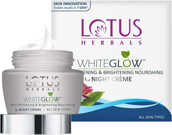 Lotus Herbals White Glow Skin Whitening and Brightening Nourishing Night Crème | 40g