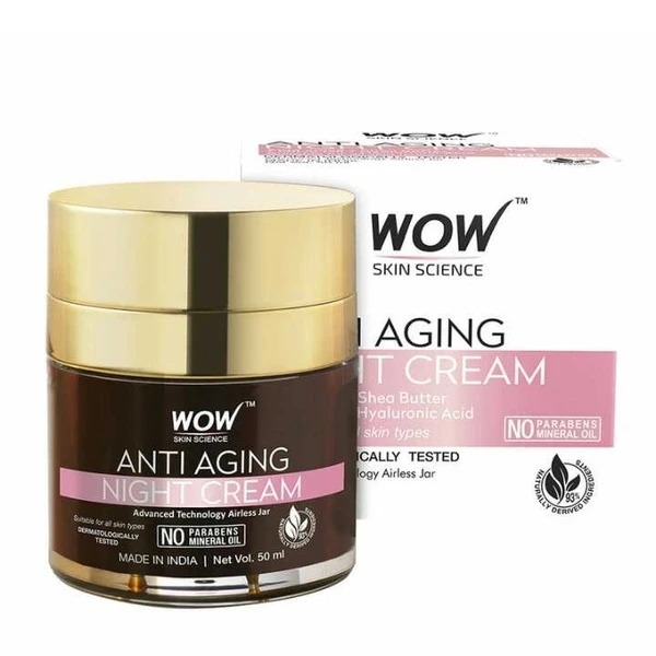 WOW Anti Aging No Parabens & Mineral Oil Night Cream, 50mL