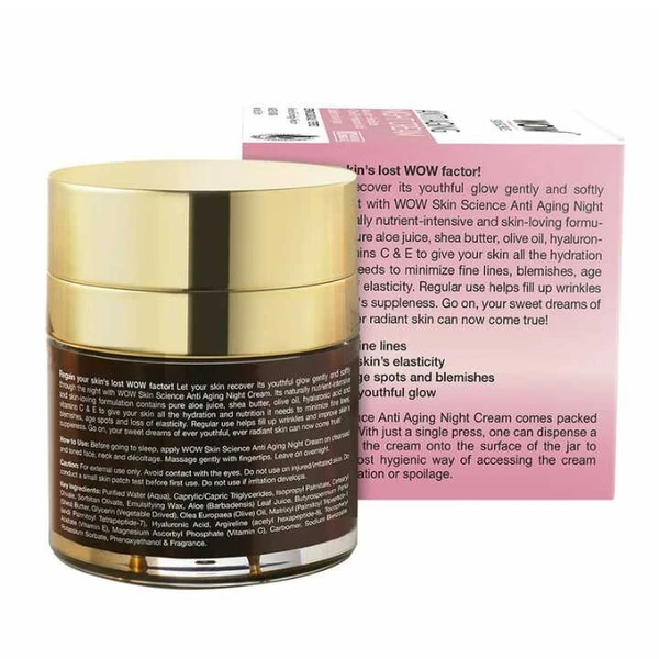 WOW Anti Aging No Parabens & Mineral Oil Night Cream, 50mL